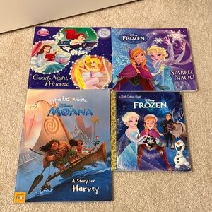 Disney Princess & Frozen & Moana Kids Book Bundle - Colorful Covers